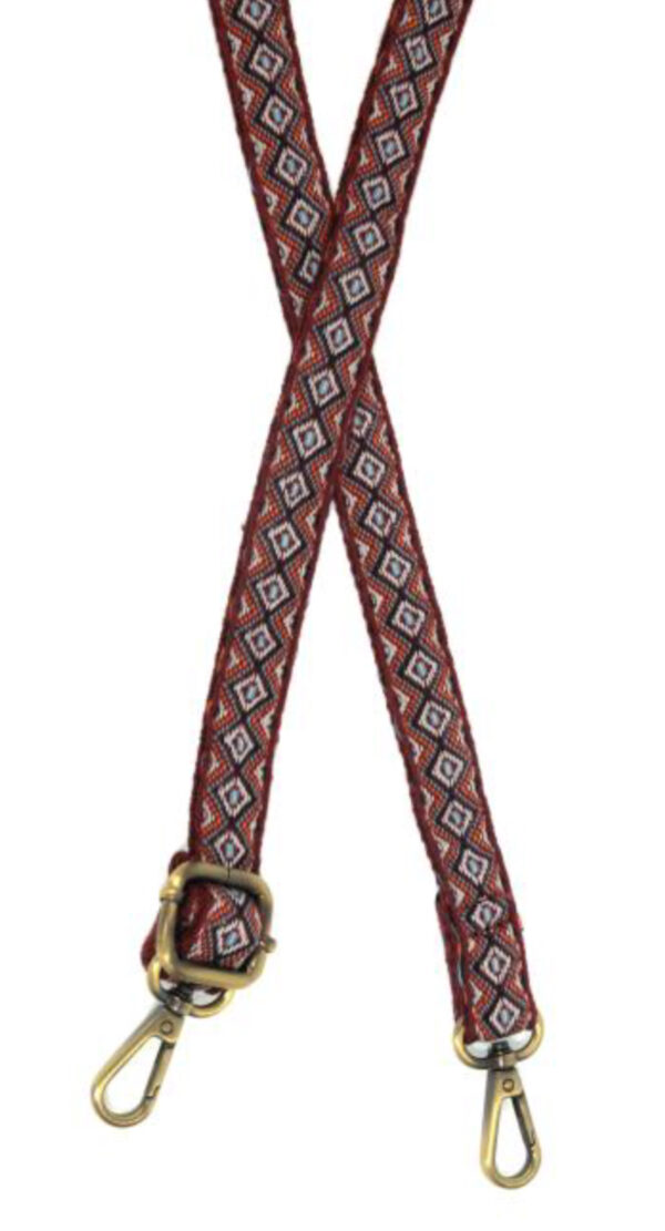 JOY SUSAN 1" RED TONAL GEO GUITAR STRAP