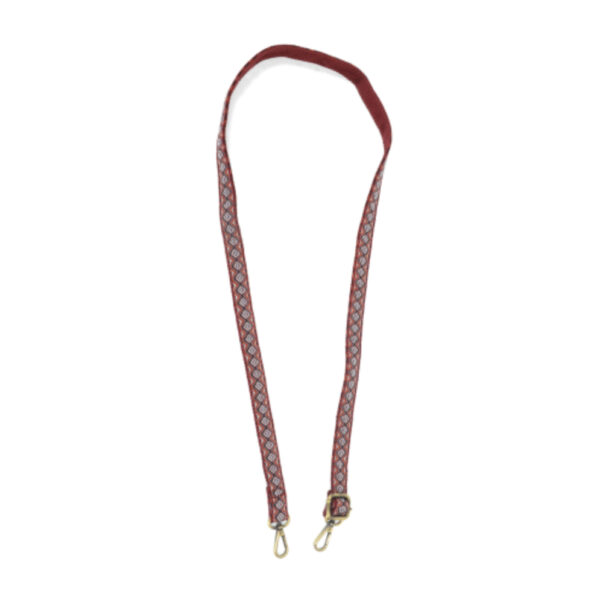 JOY SUSAN 1" RED TONAL GEO GUITAR STRAP - Image 2