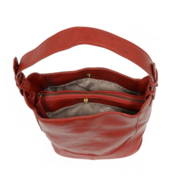 JOY SUSAN ADELE LARGE BUCKET BAG - SCARLET - Image 4