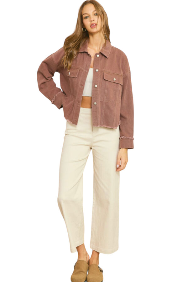 CORDUROY FRAYED EDGE JACKET - Image 5