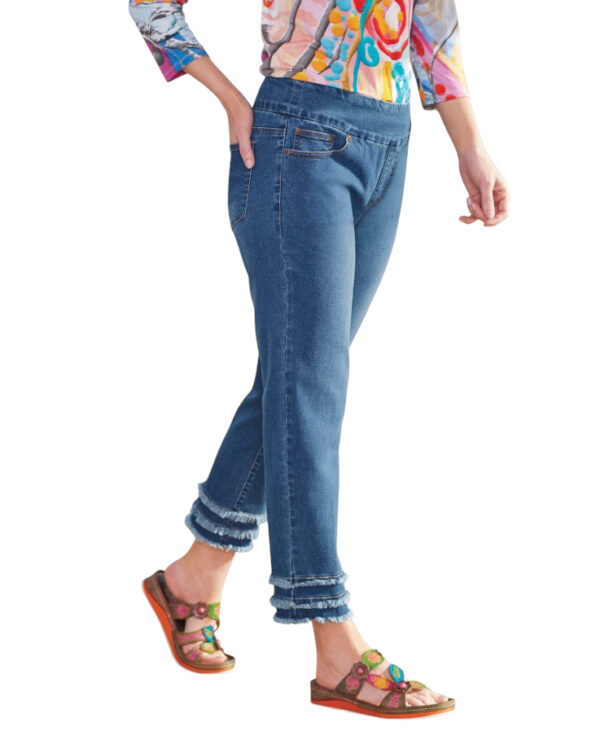 MULTIPLES SLIMSATION FRINGE ANKLE JEANS - Image 5