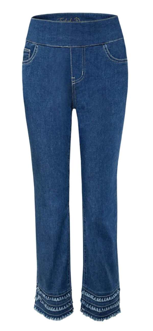 ETHYL DENIM PULL-ON FRAYED ANKLE JEAN - Image 4