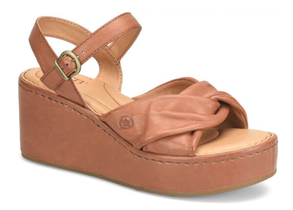 BORN SHOES MARCHELLE BROWN LEATHER WEDGE - Image 7