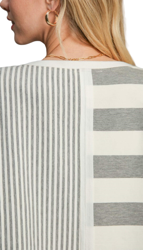 UMGEE KNIT MIXED STRIPE BOXY CUT TOP - Image 6