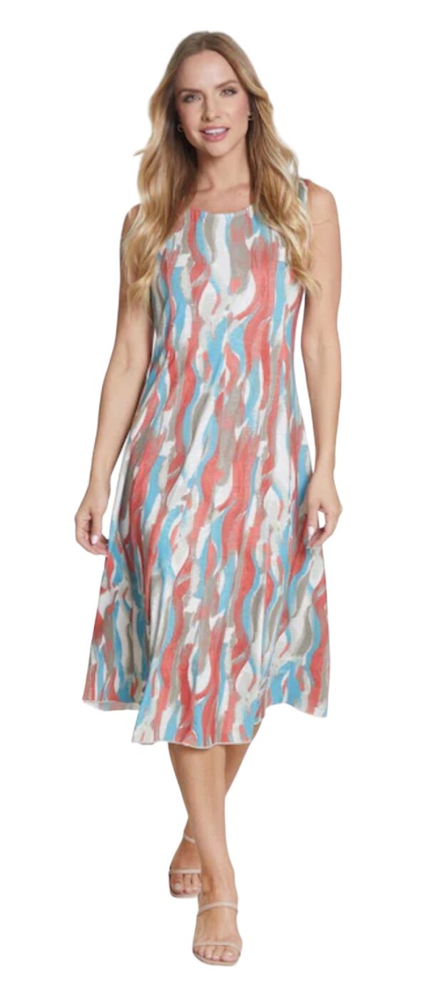 MULTIPLES PRINT SCOOP NECK TANK DRESS - Image 3