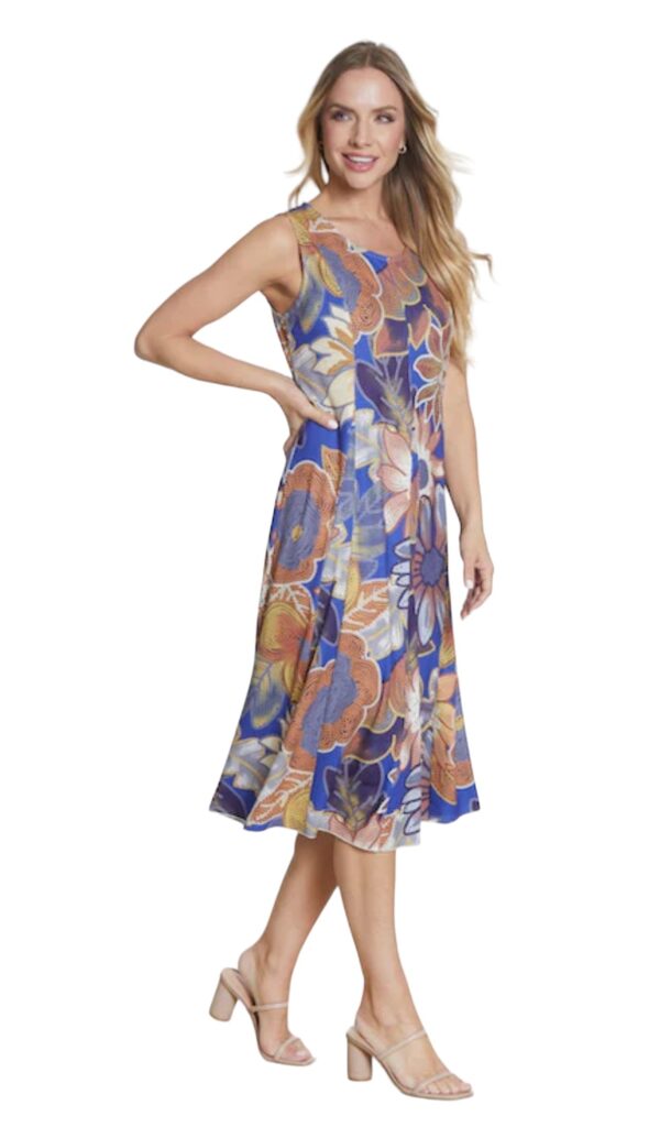 MULTIPLES PRINT SCOOP NECK TANK DRESS - Image 3