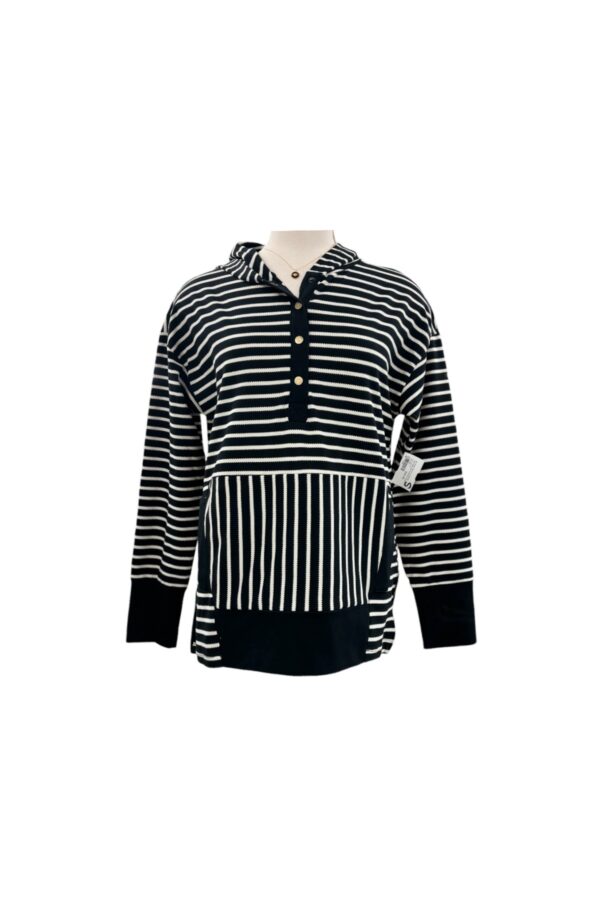 JODIFL TEXTURED KNIT STRIPED HOODIE