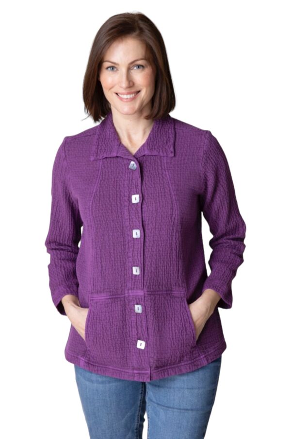 HABITAT SUN WASH JACQUARD SEAMED POCKET JACKET - Image 4