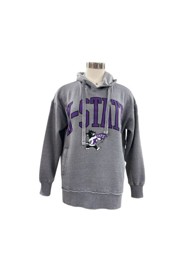 PRESSBOX APPAREL KSU LONG SLEEVE SIDE SLIT HOODIE