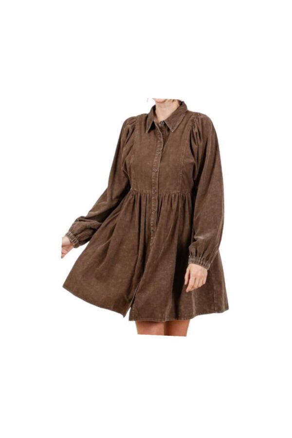 JODIFL CORDUROY BUTTON FRONT DRESS