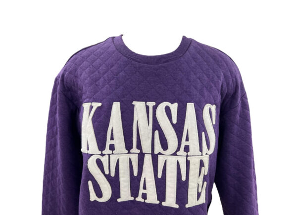 PRESSBOX APPAREL QUILTED LONG SLEEVE ROUND BOTTOM CREWNECK - Image 3