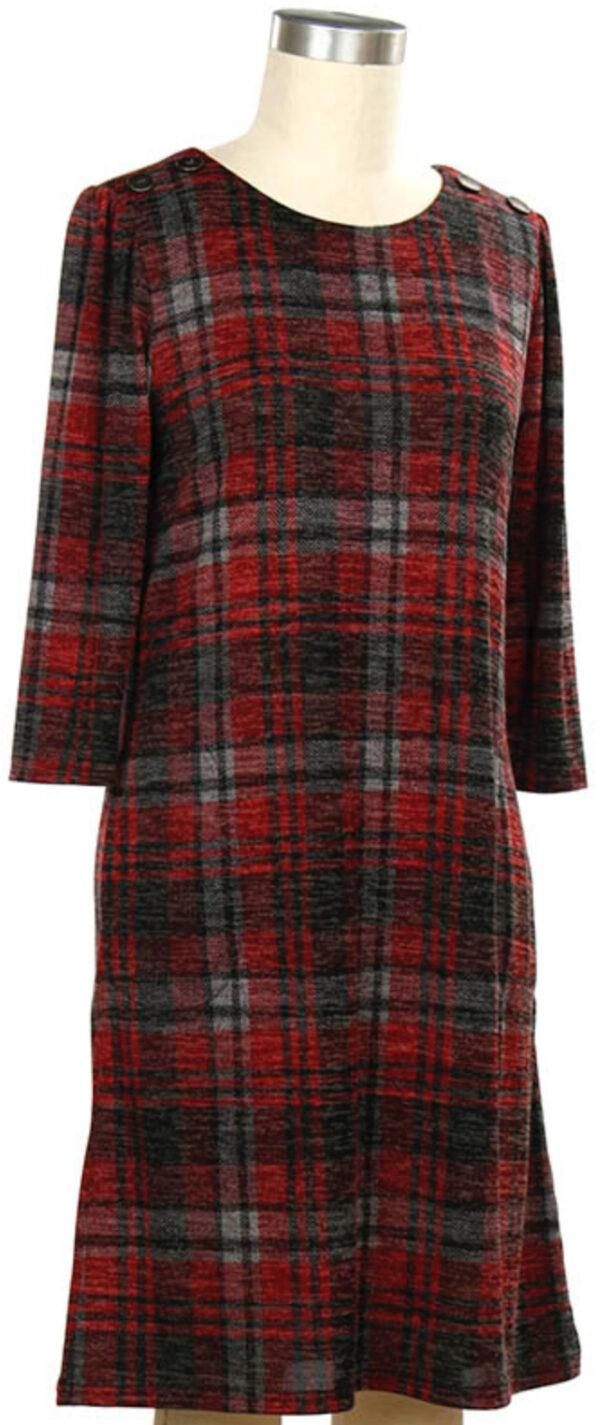 SOUTHERN LADY PLAID SWEATER DRESS - Image 2