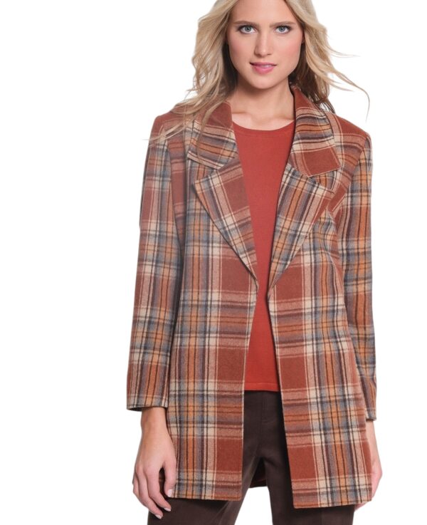 MULTIPLES CINNAMON PLAID LINED JACKET - Image 2