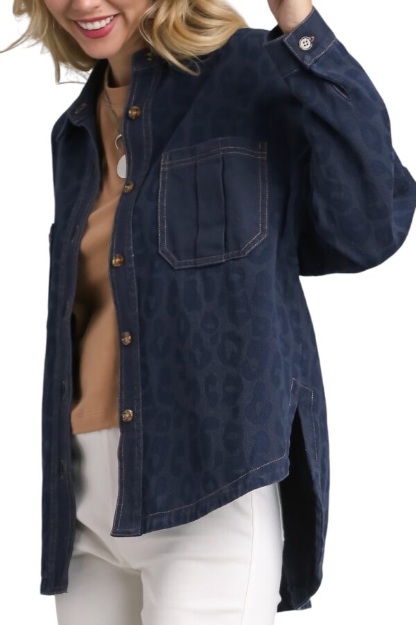 UMGEE TONAL ANIMAL PRINT BUTTON UP JACKET - Image 4