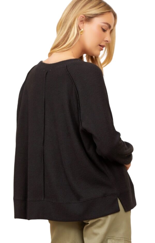 ANDREE HACCI RIB KNIT RAGLAN SLEEVE TOP - Image 10