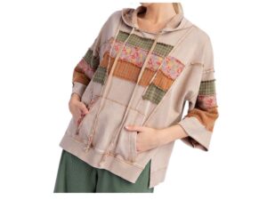 EASEL MIX PRINT MINERAL WASH HOODIE