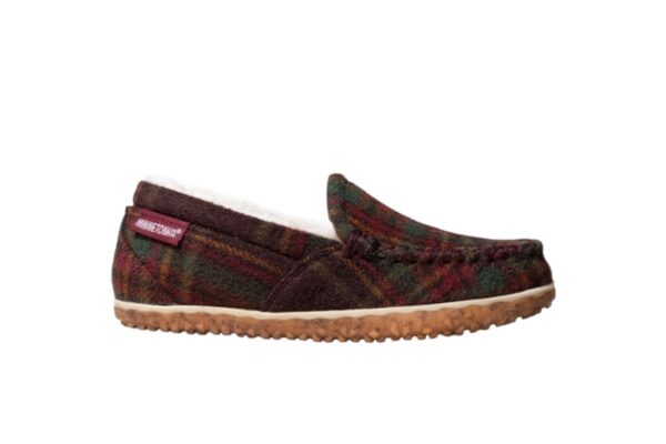 MINNETONKA BURGUNDY PLAID TEMPE MOC