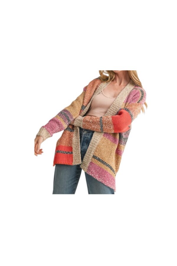 &MERCI OVER SIZED COLOR BLOCK CARDIGAN