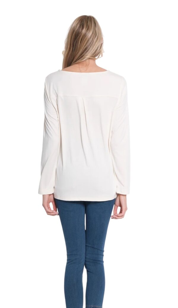 MULTIPLES LONG SLEEVE SCOOP NECK TOP - Image 3