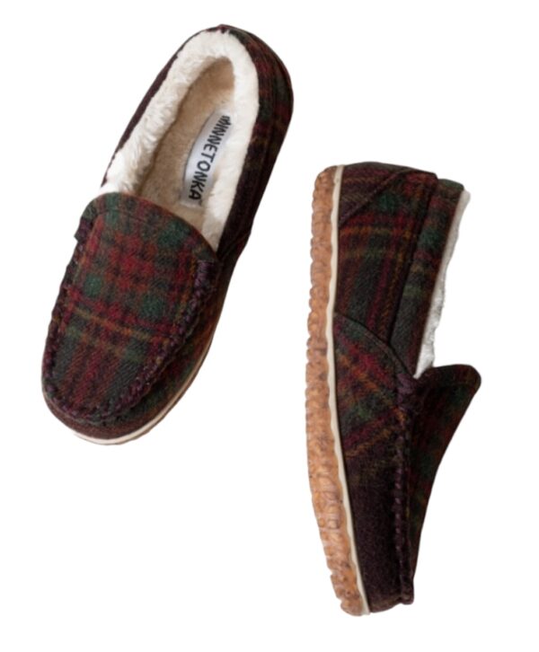 MINNETONKA BURGUNDY PLAID TEMPE MOC - Image 6