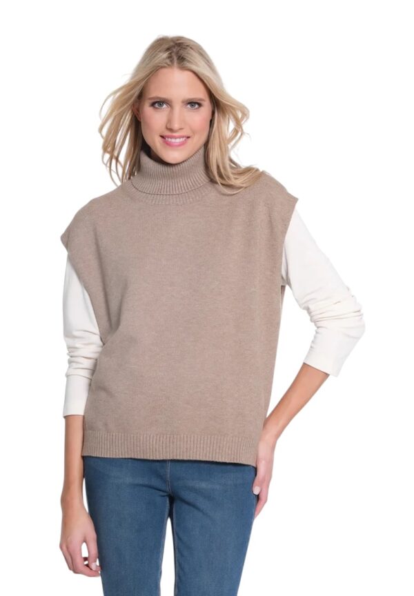 MULTIPLES TURTLE NECK HI-LO SWEATER VEST - Image 4