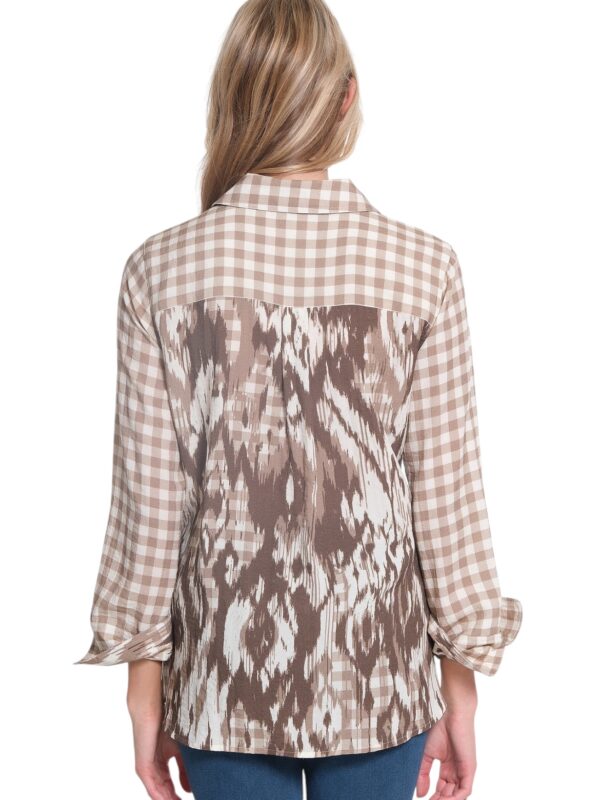 MULTIPLES PRINT BACK BUTTON FRONT BLOUSE - Image 2