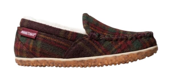 MINNETONKA BURGUNDY PLAID TEMPE MOC - Image 2