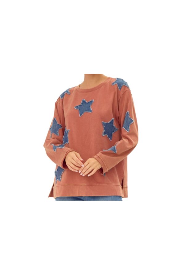 JODIFL MINERAL WASH STAR SWEATSHIRT