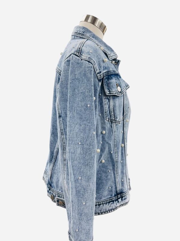 MULTIPLES DENIM JEAN JACKET WITH PEARLS - Image 6