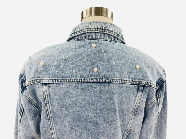 MULTIPLES DENIM JEAN JACKET WITH PEARLS - Image 8