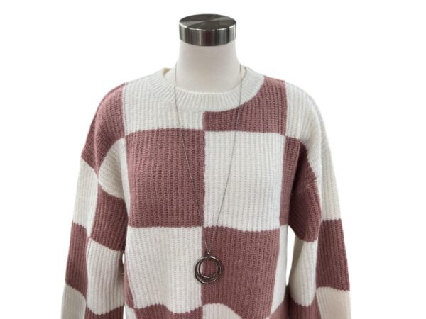 BIBI CHECKERED SUPER SOFT SWEATER - Image 5