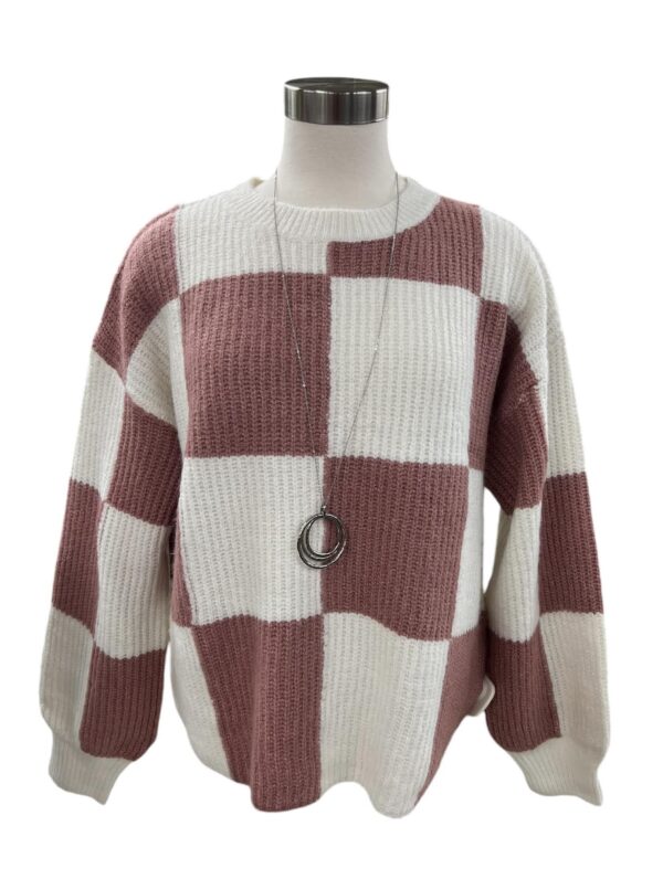 BIBI CHECKERED SUPER SOFT SWEATER - Image 4