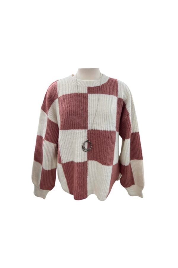 BIBI CHECKERED SUPER SOFT SWEATER