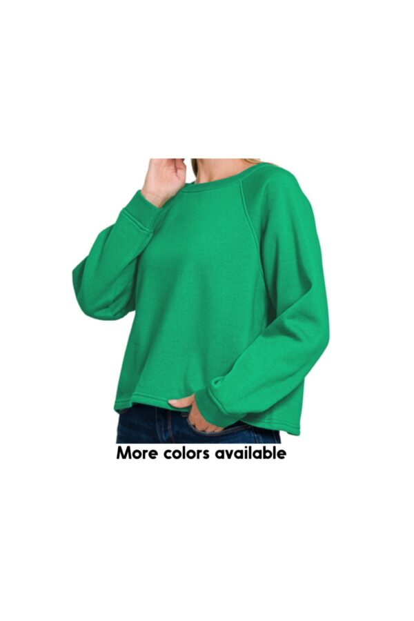 ZENANA RAGLAN SLEEVE CREW NECK SWEATSHIRT