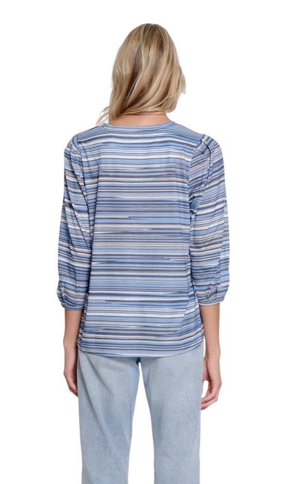 MULTIPLES BLOCK STRIPE SLUB KNIT TOP - Image 3