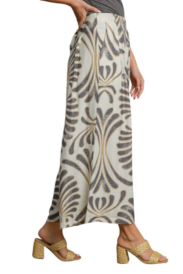 UMGEE WOVEN PRINT WIDE LEG SKIRT PANT - Image 4