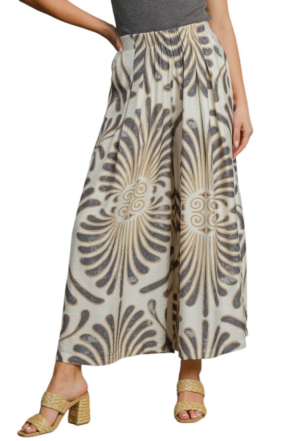 UMGEE WOVEN PRINT WIDE LEG SKIRT PANT - Image 3