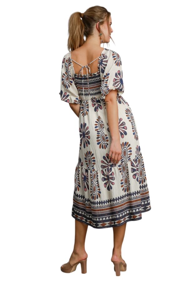 UMGEE BORDER PRINT TIERED MIDI DRESS - Image 2