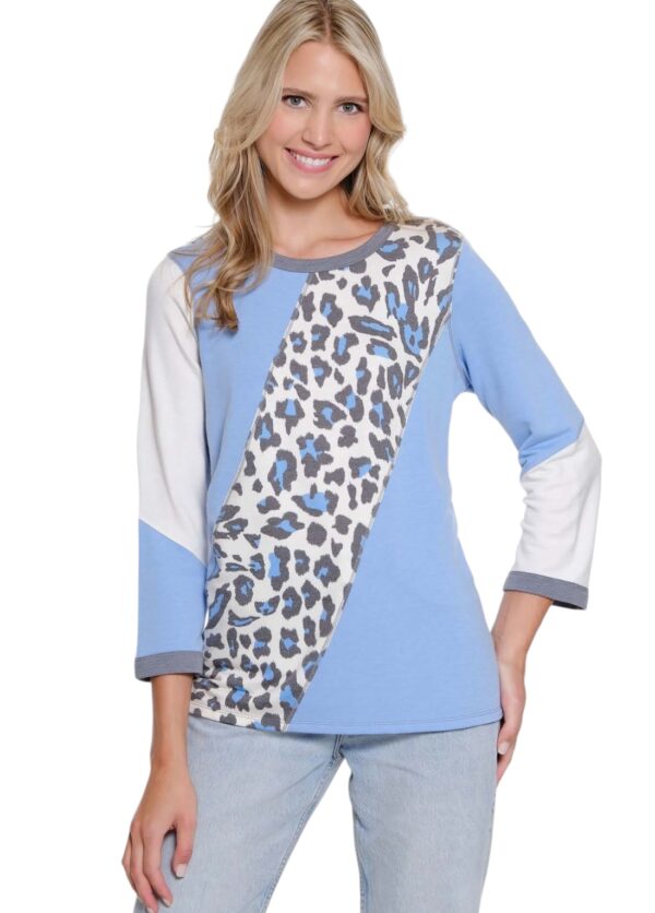 MULTIPLES PRINT/SOLID COLOR BLOCK TOP - Image 2