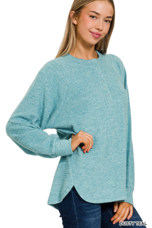 ZENANA HACCI KNIT HENLEY SWEATER - Image 9