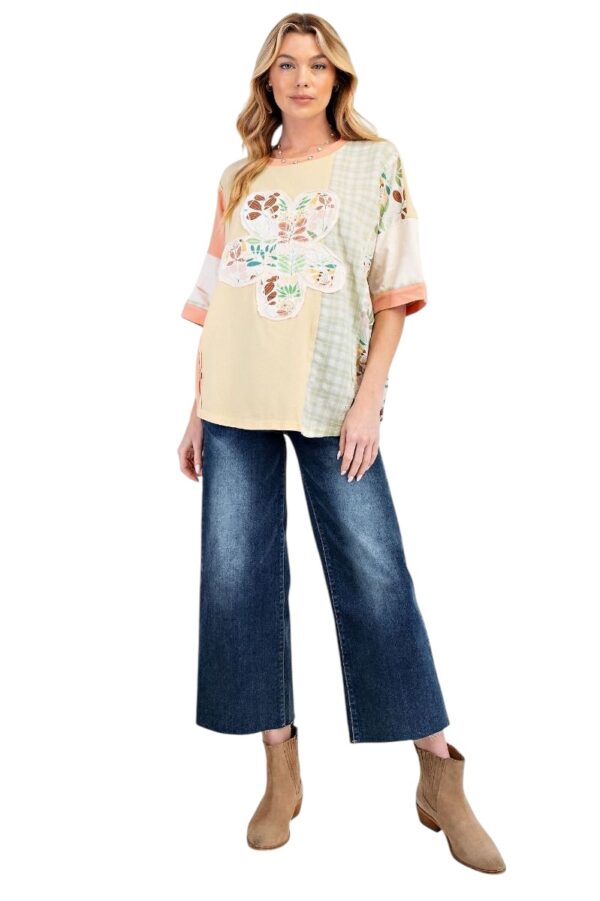 EASEL FLOWER PATCH MIXED PRINT TUNIC - Image 4