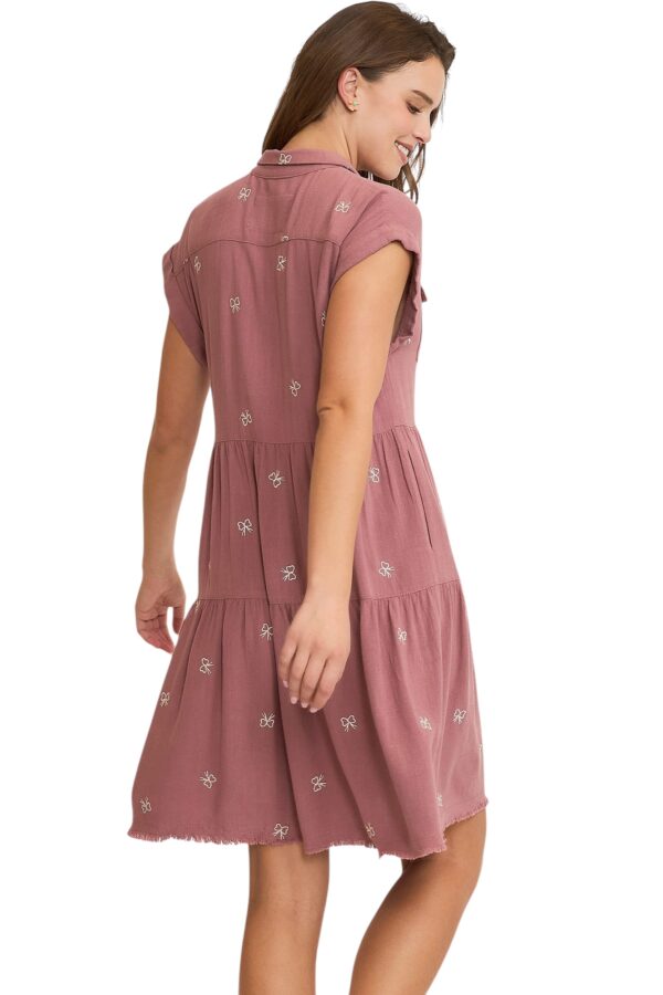 UMGEE LINEN BLEND EMBROIDERED RIBBON DRESS - Image 5