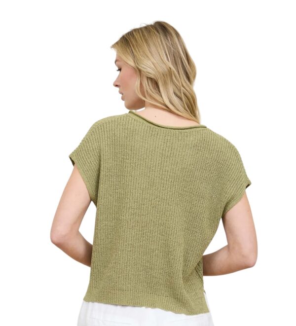 BLUPEPPER SPLIT NECK SHORT SLEEVE KNIT PULLOVER - Image 6