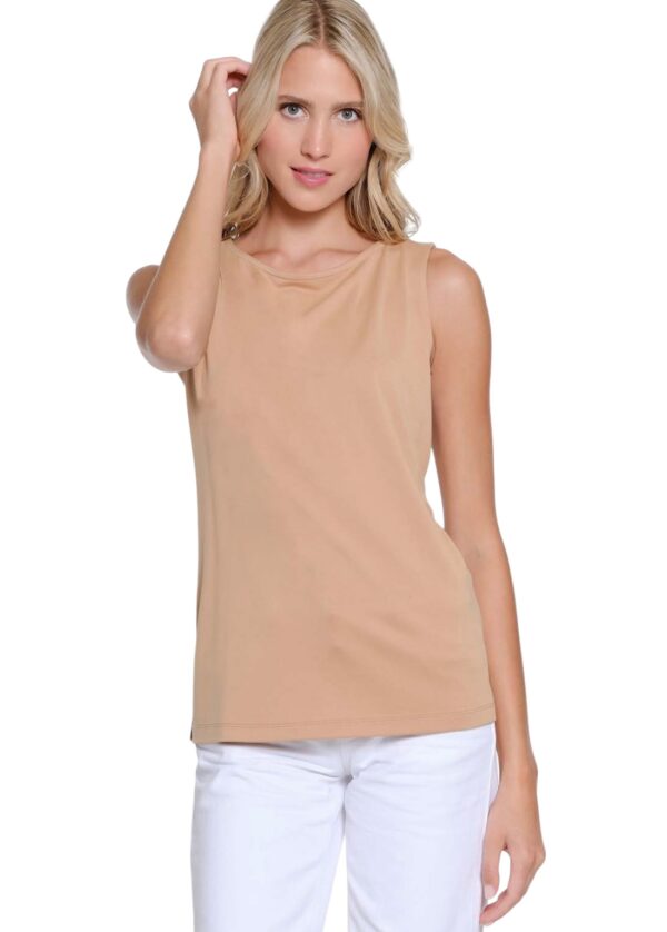 MULTIPLES CAMEL SCOOP NECK TANK - Image 2