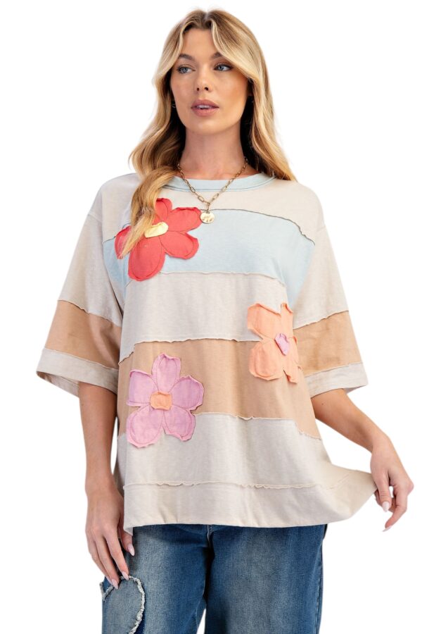 EASEL FLOWER PATCH COTTON SLUB TUNIC - Image 5