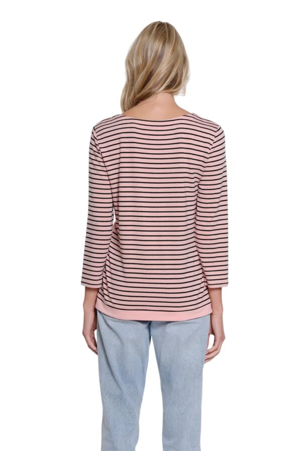 MULTIPLES 3/4 SLEEVE STRIPED FRENCH TERRY TOP - Image 3