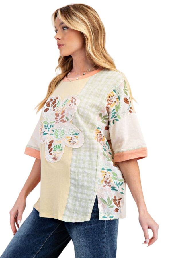 EASEL FLOWER PATCH MIXED PRINT TUNIC - Image 2