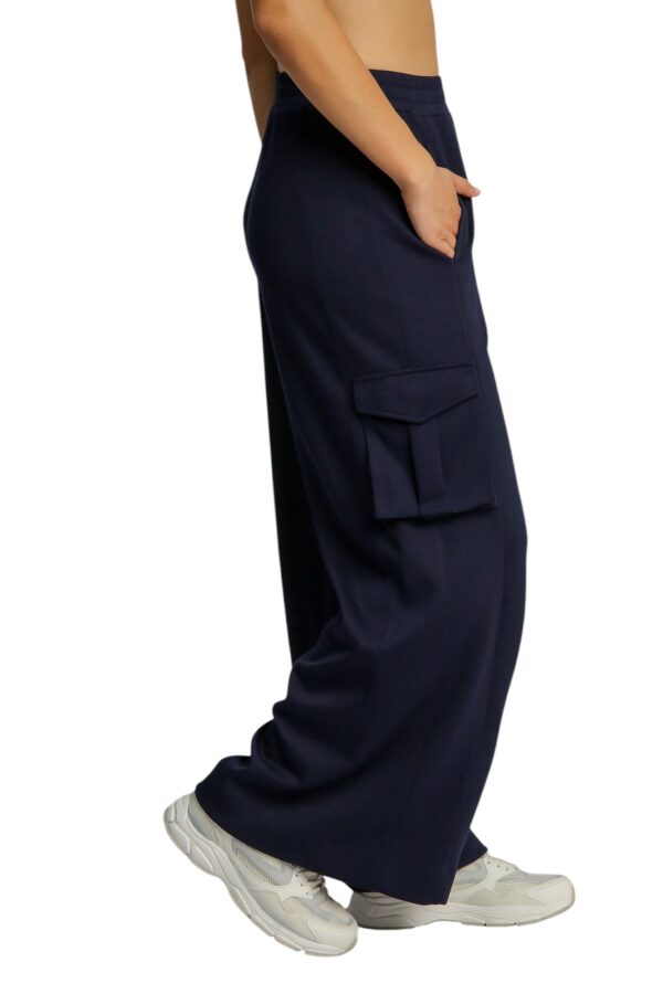 UMGEE LUXE KNIT WIDE LEG CARGO PANTS - Image 4