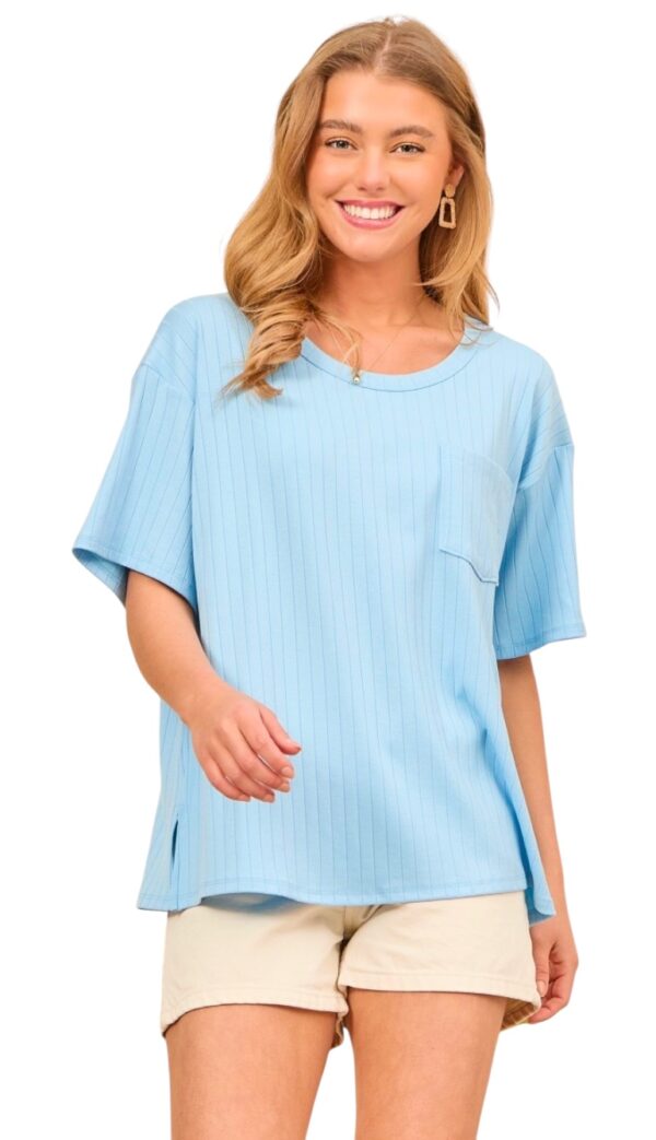 ANDREE WIDE RIB KNIT BOYFRIEND TEE - Image 5