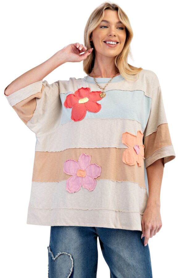 EASEL FLOWER PATCH COTTON SLUB TUNIC - Image 3